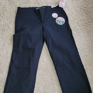 NWT Dickies for Women Stretch Work Navy Blue Pants RELAXED FIT 18R New